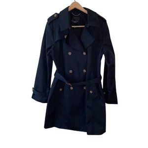 Talbots Polished Belted Trench Coat in Black - Women's 16